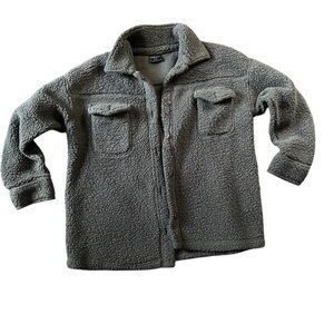 32 DEGREES Dark Green Sherpa Utility Fuzzy Warm Plush Jacket Shacket Shirt M / L